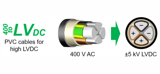 LVAC cable for high LVDC